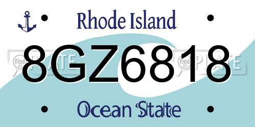 8GZ6818 Rhode Island License Plate