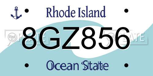 8GZ856 Rhode Island License Plate