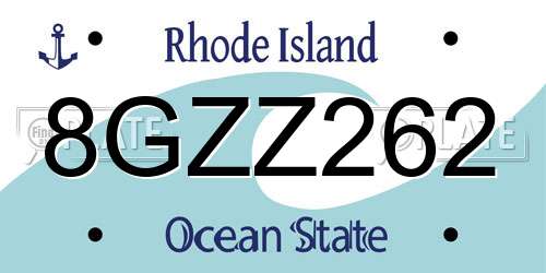 8GZZ262 Rhode Island License Plate