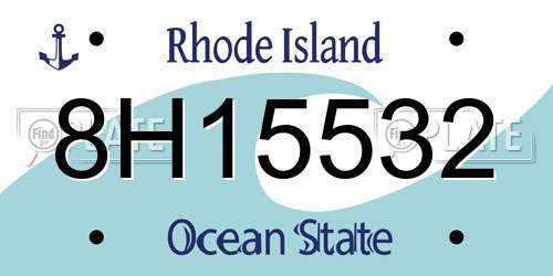 8H15532 Rhode Island License Plate
