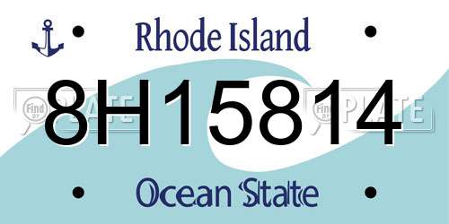 8H15814 Rhode Island License Plate