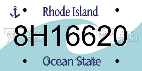8H16620 Rhode Island License Plate