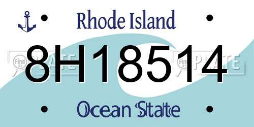 8H18514 Rhode Island License Plate