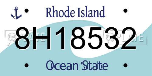 8H18532 Rhode Island License Plate