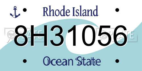 8H31056 Rhode Island License Plate