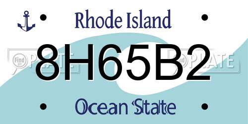 8H65B2 Rhode Island License Plate