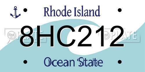 8HC212 Rhode Island License Plate