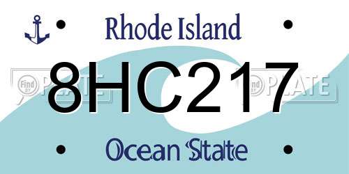 8HC217 Rhode Island License Plate