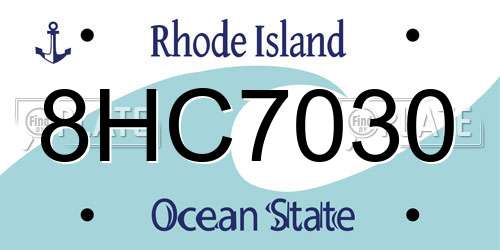 8HC7030 Rhode Island License Plate