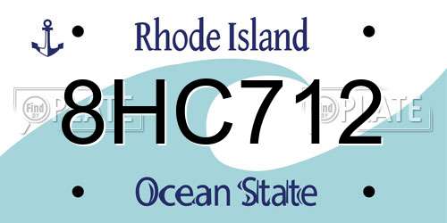 8HC712 Rhode Island License Plate