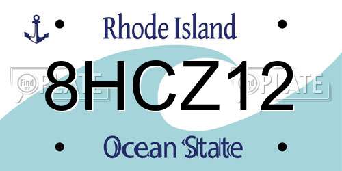 8HCZ12 Rhode Island License Plate