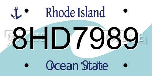 8HD7989 Rhode Island License Plate