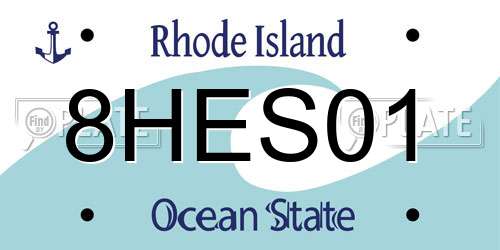 8HES01 Rhode Island License Plate