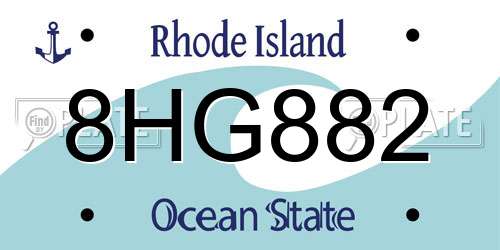 8HG882 Rhode Island License Plate