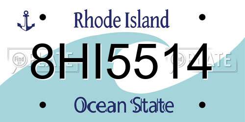 8HI5514 Rhode Island License Plate