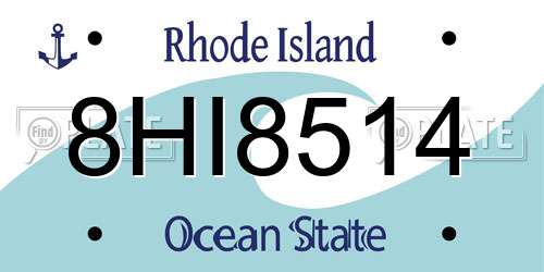 8HI8514 Rhode Island License Plate