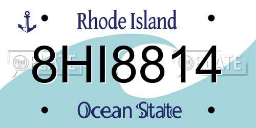 8HI8814 Rhode Island License Plate