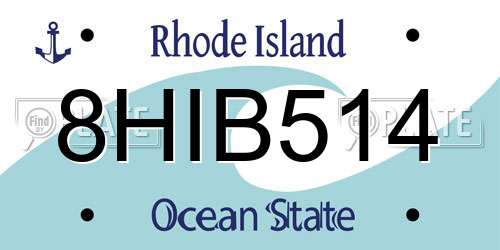8HIB514 Rhode Island License Plate