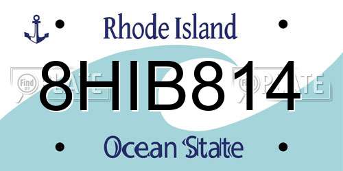 8HIB814 Rhode Island License Plate