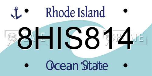 8HIS814 Rhode Island License Plate