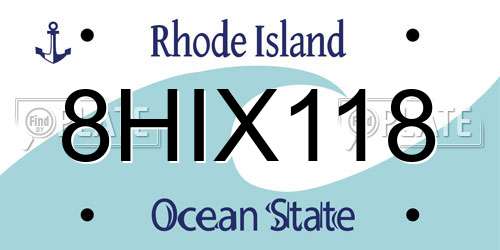 8HIX118 Rhode Island License Plate