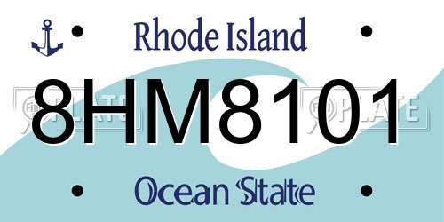 8HM8101 Rhode Island License Plate