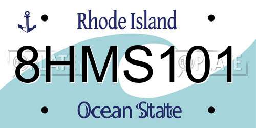 8HMS101 Rhode Island License Plate