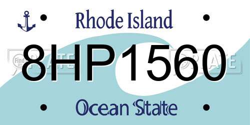 8HP1560 Rhode Island License Plate