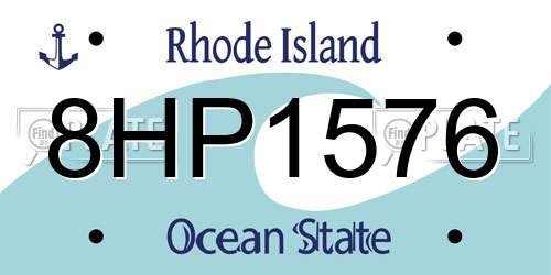 8HP1576 Rhode Island License Plate