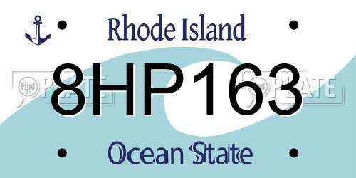 8HP163 Rhode Island License Plate