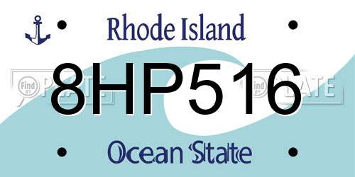 8HP516 Rhode Island License Plate