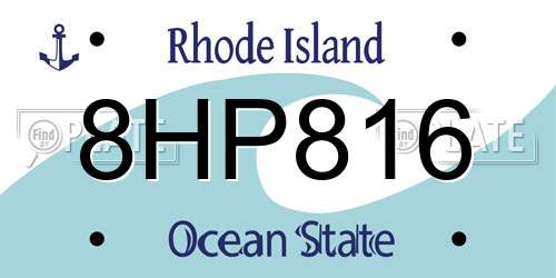 8HP816 Rhode Island License Plate