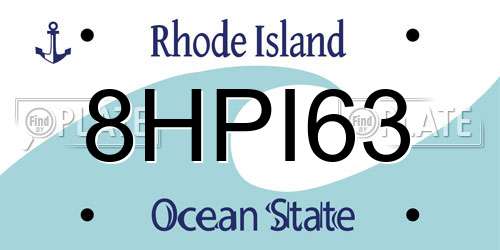 8HPI63 Rhode Island License Plate