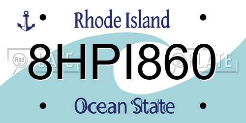 8HPI860 Rhode Island License Plate