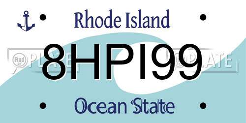 8HPI99 Rhode Island License Plate