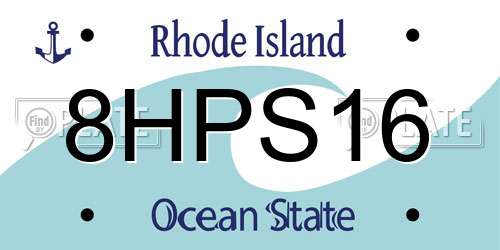 8HPS16 Rhode Island License Plate