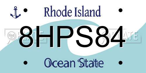 8HPS84 Rhode Island License Plate