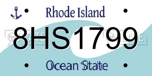 8HS1799 Rhode Island License Plate