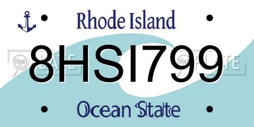 8HSI799 Rhode Island License Plate