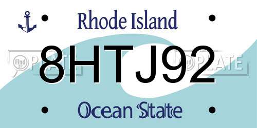 8HTJ92 Rhode Island License Plate