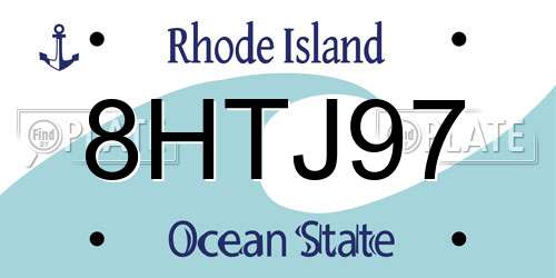 8HTJ97 Rhode Island License Plate