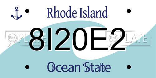 8I20E2 Rhode Island License Plate