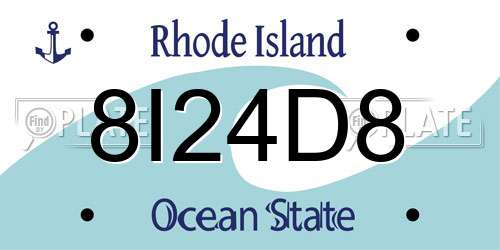 8I24D8 Rhode Island License Plate