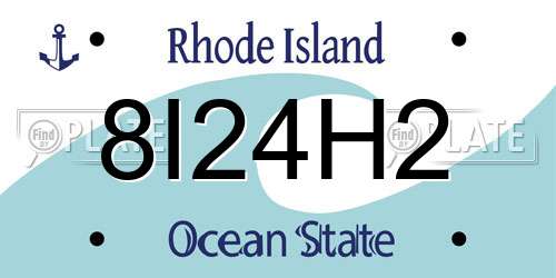8I24H2 Rhode Island License Plate