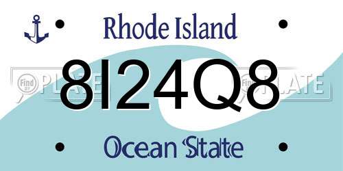 8I24Q8 Rhode Island License Plate
