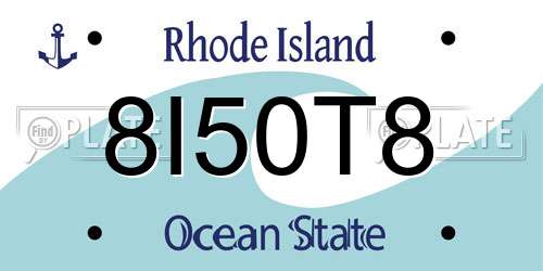 8I50T8 Rhode Island License Plate