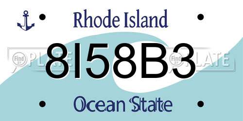 8I58B3 Rhode Island License Plate