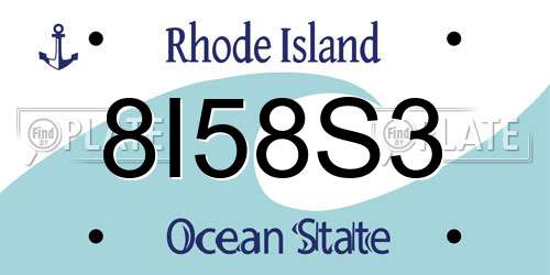 8I58S3 Rhode Island License Plate