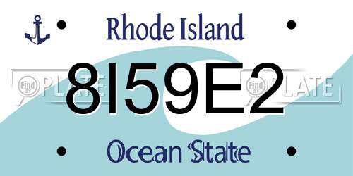 8I59E2 Rhode Island License Plate