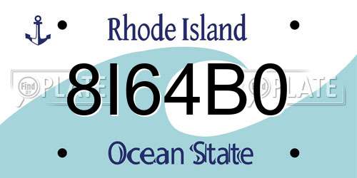 8I64B0 Rhode Island License Plate